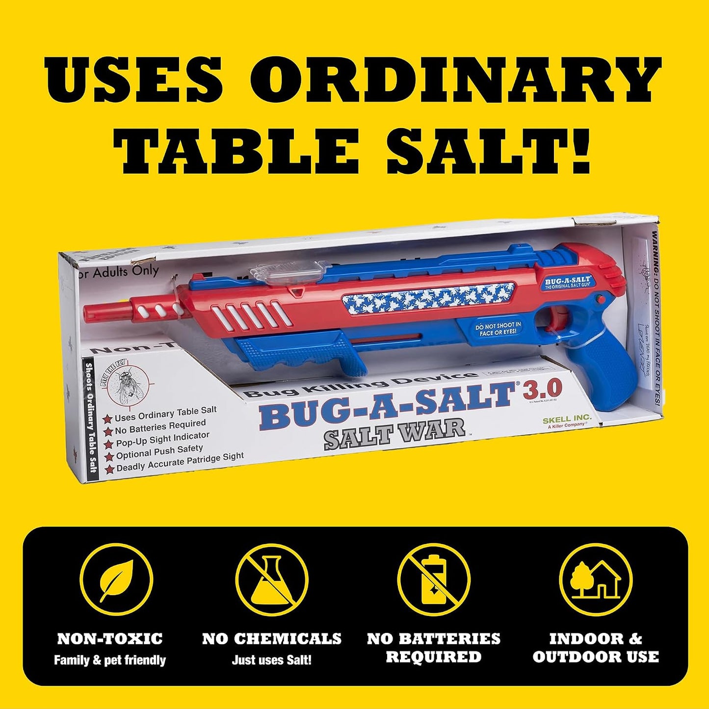 BUG-A-SALT Salt War Freedom 3.0 – Non-Toxic Salt Fly Shooter