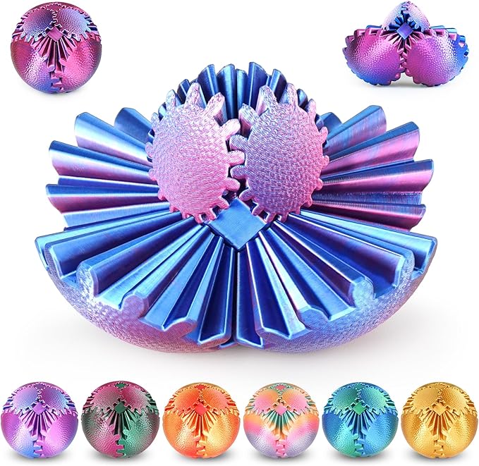 Gear Sphere Fidget Toy – 3D Printed Interlocking Gear Ball