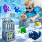 Kids pool diving toy set with fish cages and floating animals for swimming games