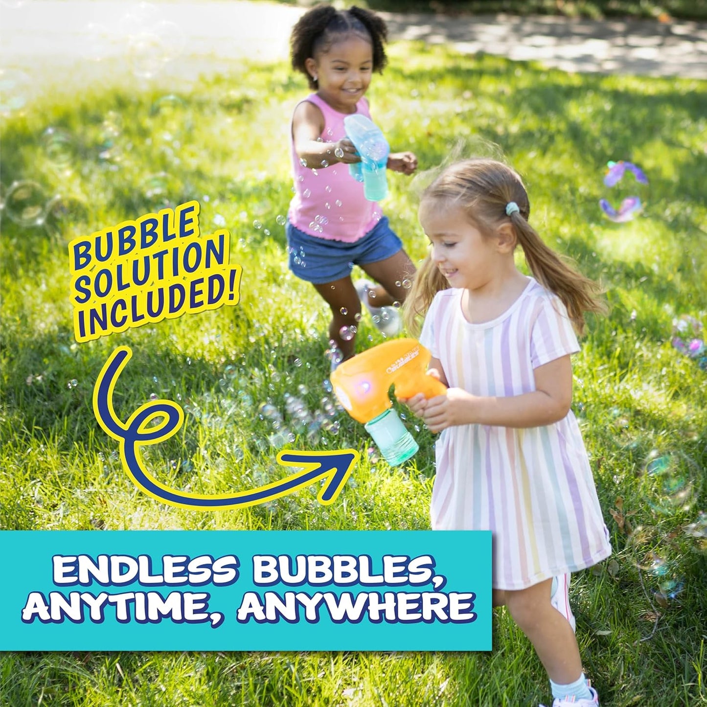 Light-Up Bubble Machine Gun – Automatic LED Bubble Blower Toy for Kids