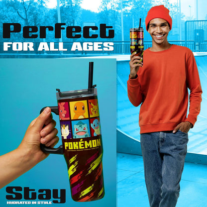 Pokémon Pikachu 33oz Insulated Tumbler with Handle & Straw