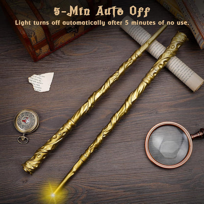 KingVows Light Up Magic Wand with Sound, 2 Pack - Golden
