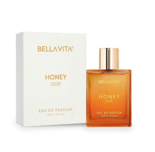 Bella Vita Luxury Honey Oud Eau de Parfum 100ml spray bottle, long lasting warm honey oud fragrance for men