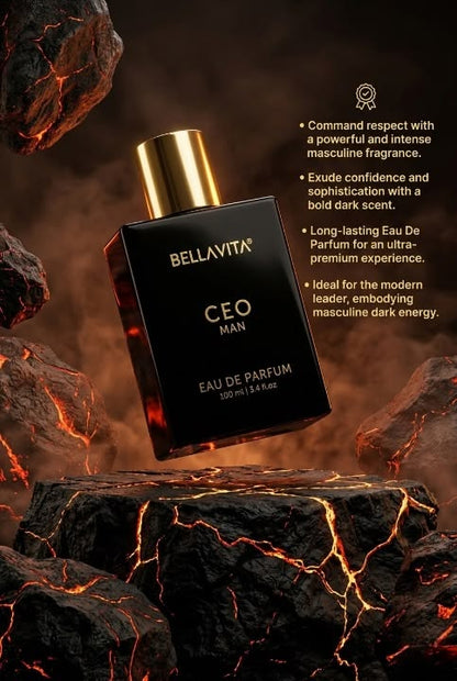 Bella Vita Luxury CEO Man EDP 100ml - Men's Eau de Parfum Spray, Long Lasting Woody Fragrance