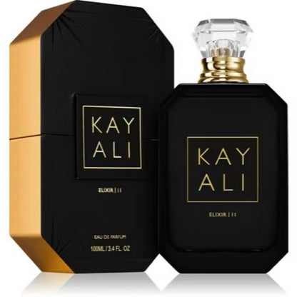 Kayali Elixir 11 Eau de Parfum 100ml spray bottle, warm amber spicy fragrance for women
