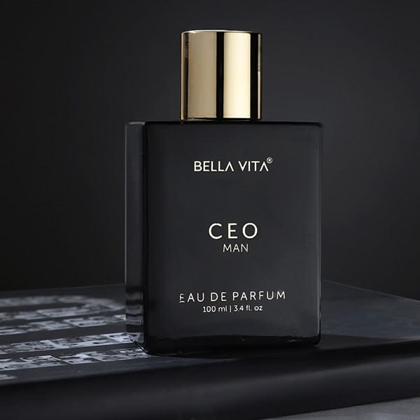 Bella Vita Luxury CEO Man Eau de Parfum 100ml spray bottle, long lasting woody fragrance for men