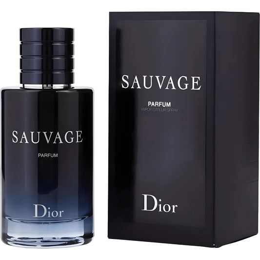 Shop Dior Sauvage Parfum Spray for Men 3.4 oz / 100ml. Authentic, brand new in box luxury parfum featuring bergamot, sandalwood, vanilla, and tonka bean for a bold, long-lasting scent.