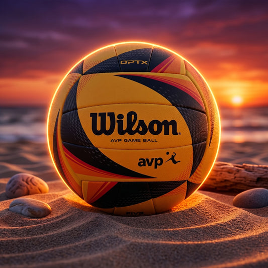 Wilson AVP OPTX Official Game Beach Volleyball – Yellow & Black, Official Size
